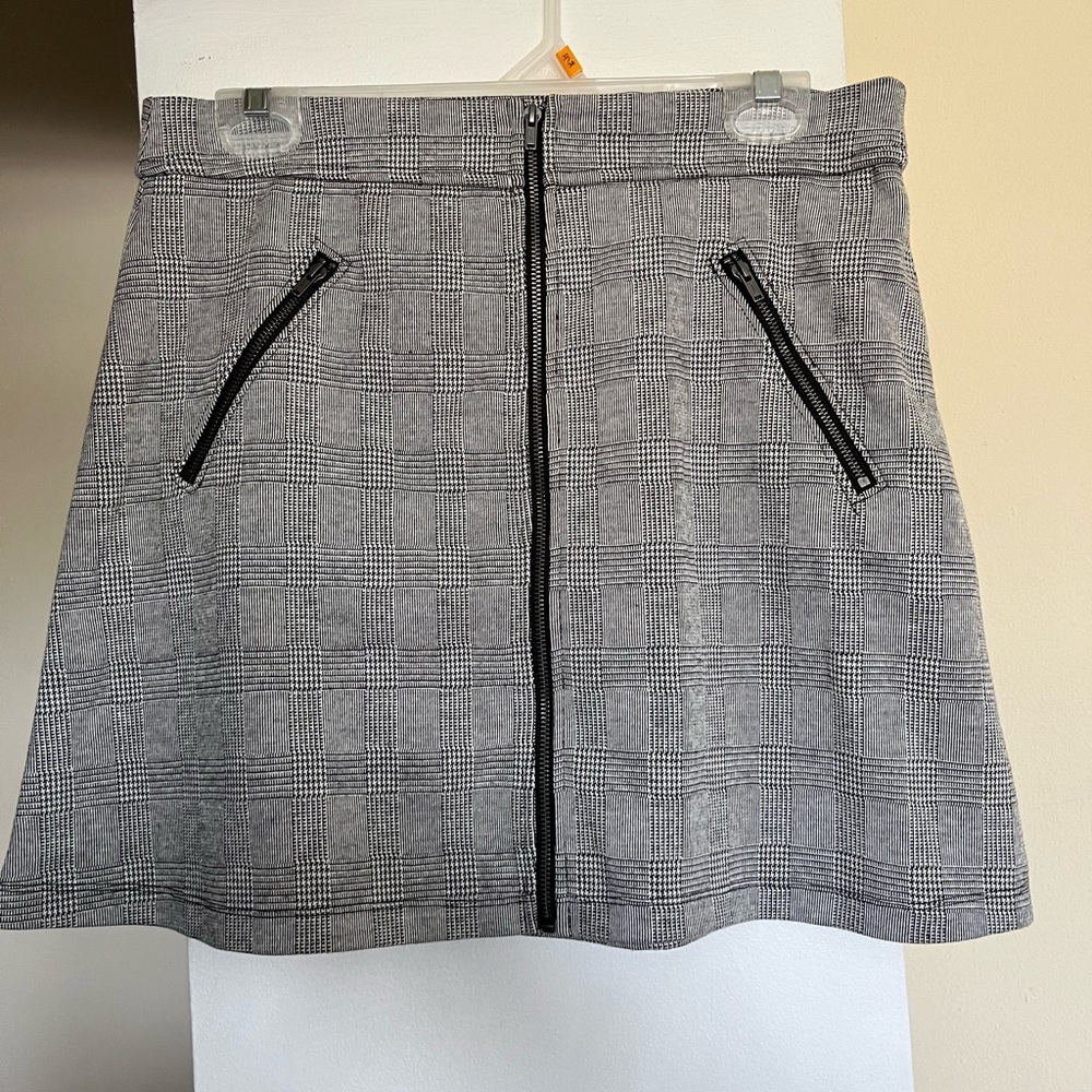 Gap houndstooth a-line zipper skirt